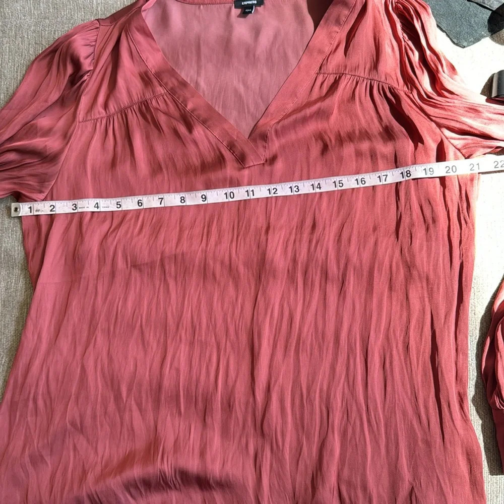 Express burnt orange v neck pullover blouse top size large - Picture 6 of 11
